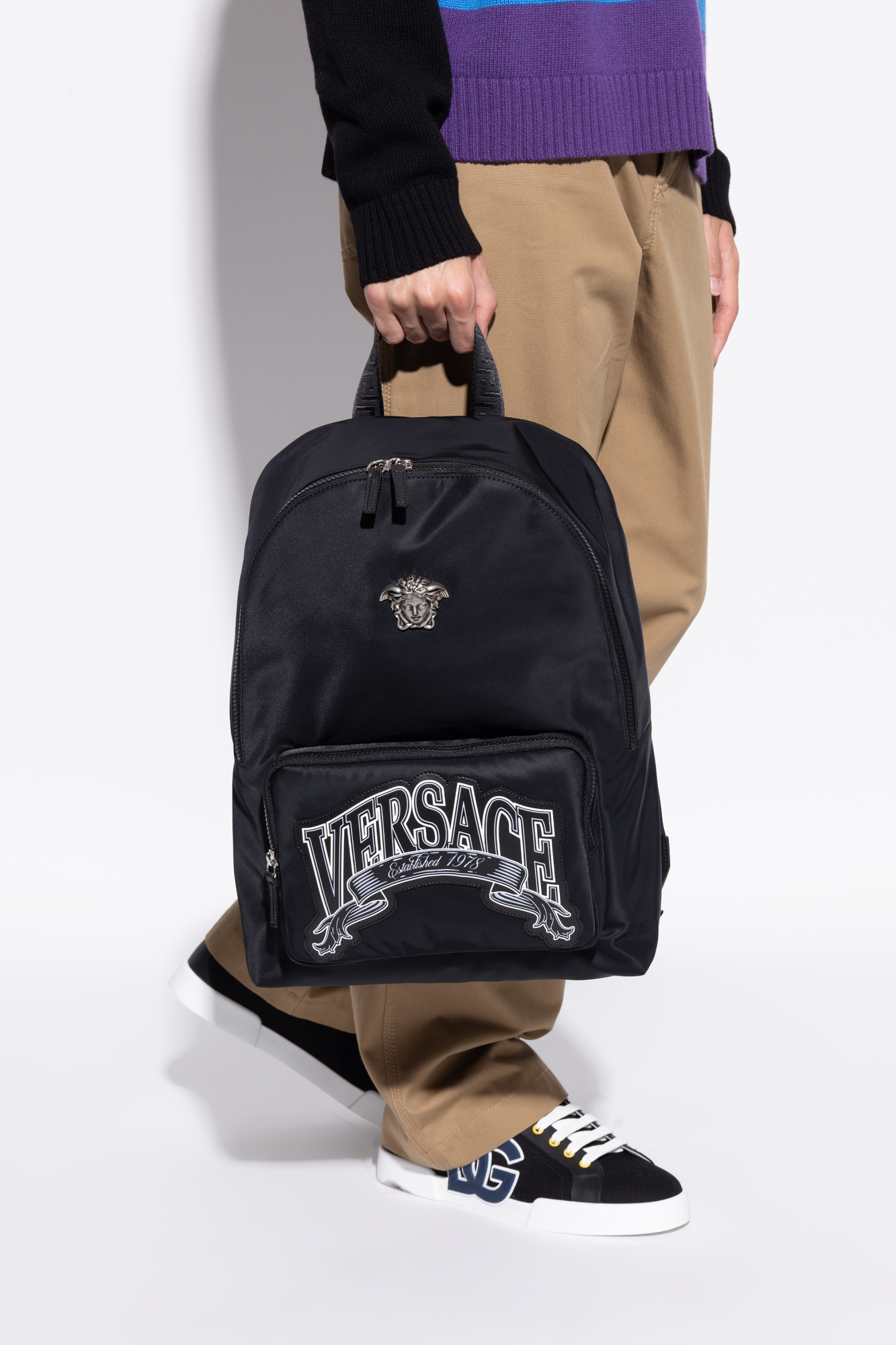 Versace リュック Logo Couture Backpack Black,Gold | VERSACE